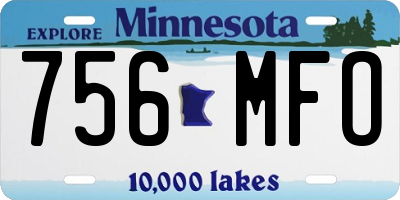 MN license plate 756MFO