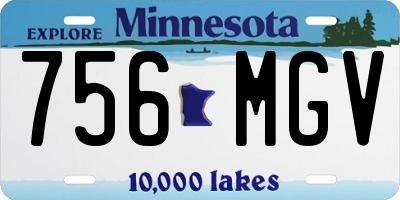 MN license plate 756MGV