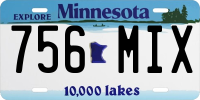 MN license plate 756MIX