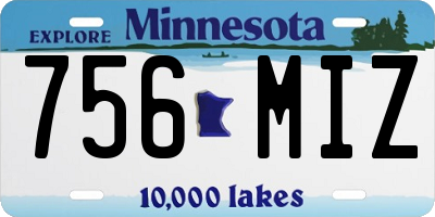 MN license plate 756MIZ
