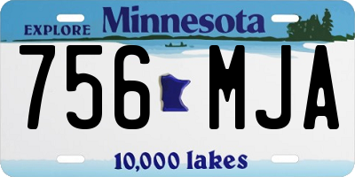 MN license plate 756MJA