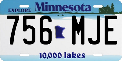 MN license plate 756MJE