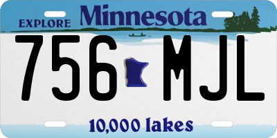 MN license plate 756MJL