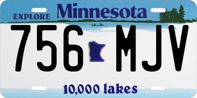 MN license plate 756MJV