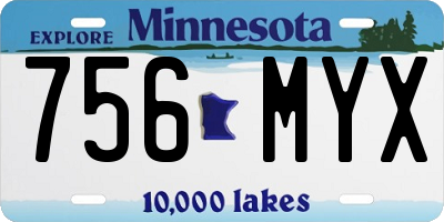 MN license plate 756MYX