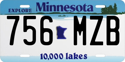 MN license plate 756MZB