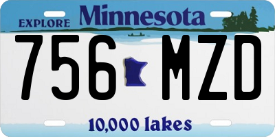 MN license plate 756MZD