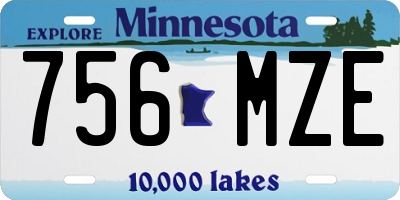 MN license plate 756MZE