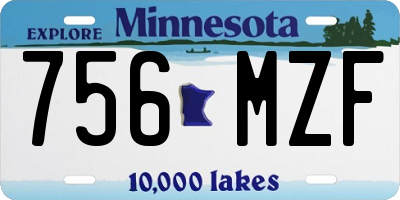 MN license plate 756MZF