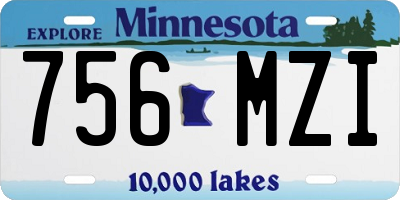 MN license plate 756MZI