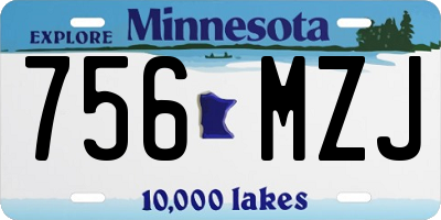 MN license plate 756MZJ