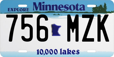 MN license plate 756MZK