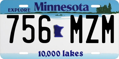 MN license plate 756MZM