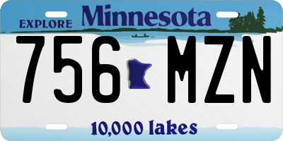 MN license plate 756MZN