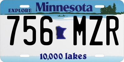 MN license plate 756MZR