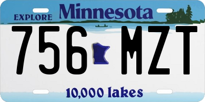 MN license plate 756MZT