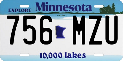 MN license plate 756MZU