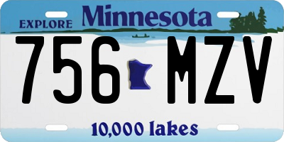 MN license plate 756MZV