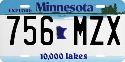 MN license plate 756MZX
