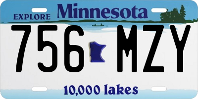 MN license plate 756MZY