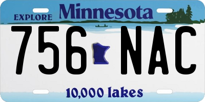 MN license plate 756NAC