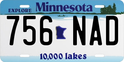 MN license plate 756NAD