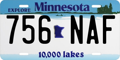 MN license plate 756NAF
