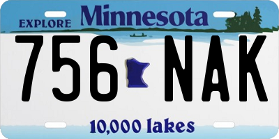 MN license plate 756NAK