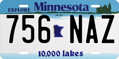 MN license plate 756NAZ
