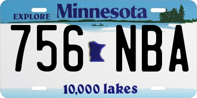 MN license plate 756NBA