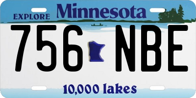 MN license plate 756NBE