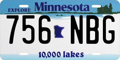 MN license plate 756NBG