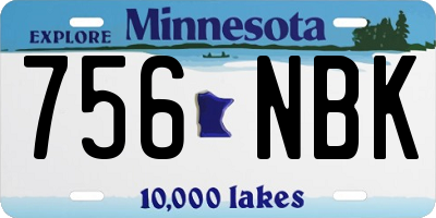 MN license plate 756NBK
