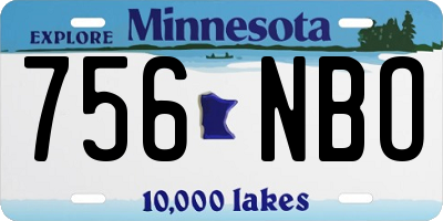 MN license plate 756NBO