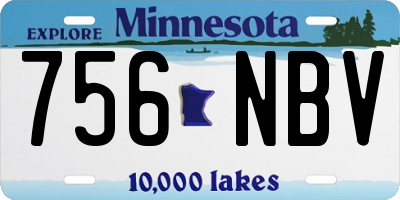 MN license plate 756NBV
