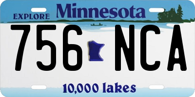 MN license plate 756NCA