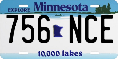 MN license plate 756NCE