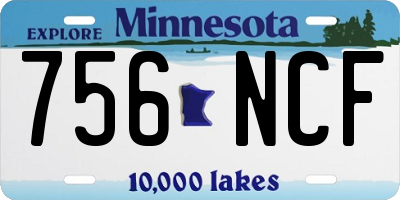 MN license plate 756NCF