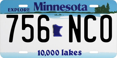 MN license plate 756NCO