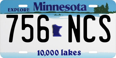 MN license plate 756NCS