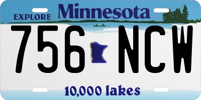 MN license plate 756NCW