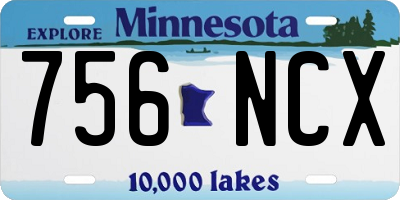MN license plate 756NCX