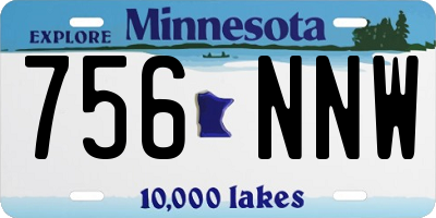 MN license plate 756NNW