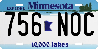 MN license plate 756NOC
