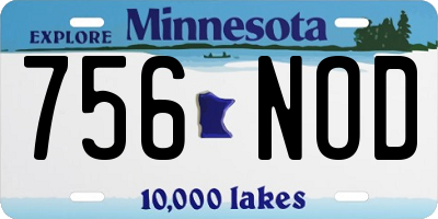 MN license plate 756NOD