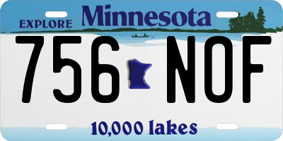 MN license plate 756NOF