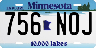 MN license plate 756NOJ