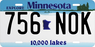 MN license plate 756NOK