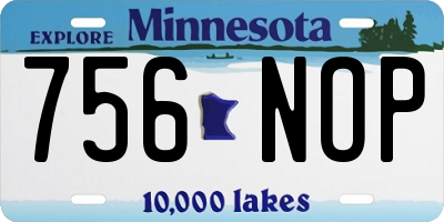 MN license plate 756NOP