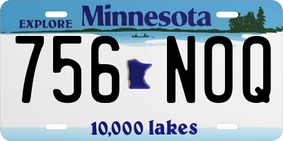 MN license plate 756NOQ